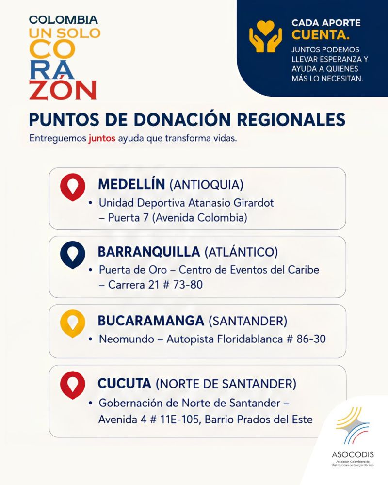 Image for the Tweet beginning: 🇨🇴 #ColombiaUnSoloCorazón
La solidaridad también se