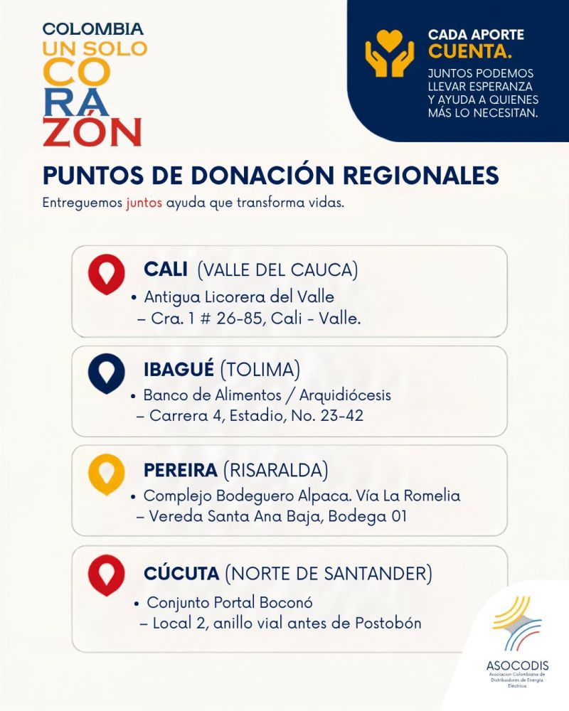 Image for the Tweet beginning: 🇨🇴 #ColombiaUnSoloCorazón
La solidaridad también se