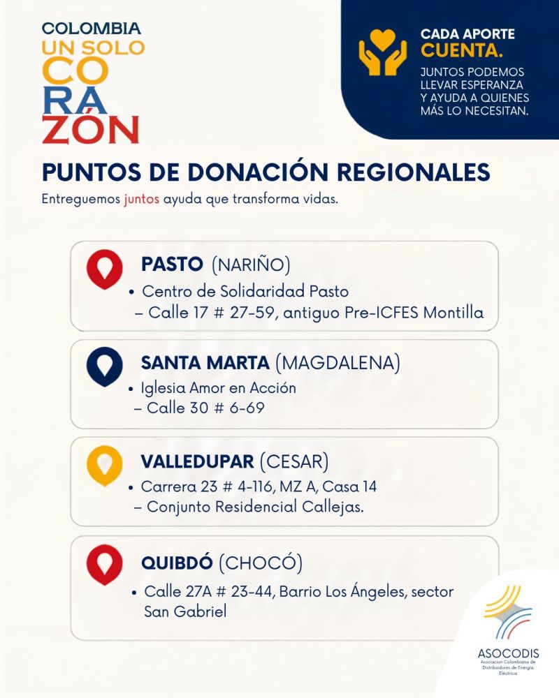 Image for the Tweet beginning: 🇨🇴 #ColombiaUnSoloCorazón
La solidaridad también se