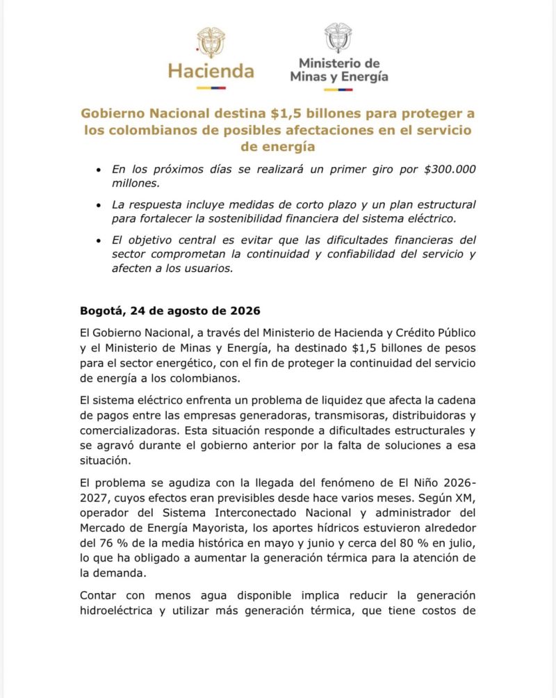 Image for the Tweet beginning: El Gobierno Nacional destinó $1,5